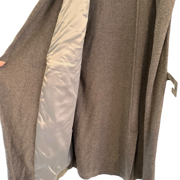 Fabiana Filipi Womens Grey Long Sleeve Wool & Leather Coat Size S - Picture 5 of 12